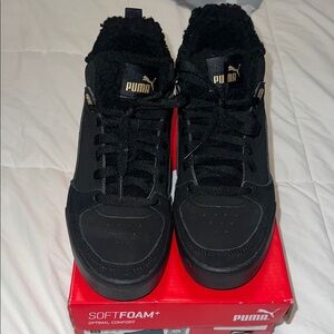 Black Sneakers with Gold Details